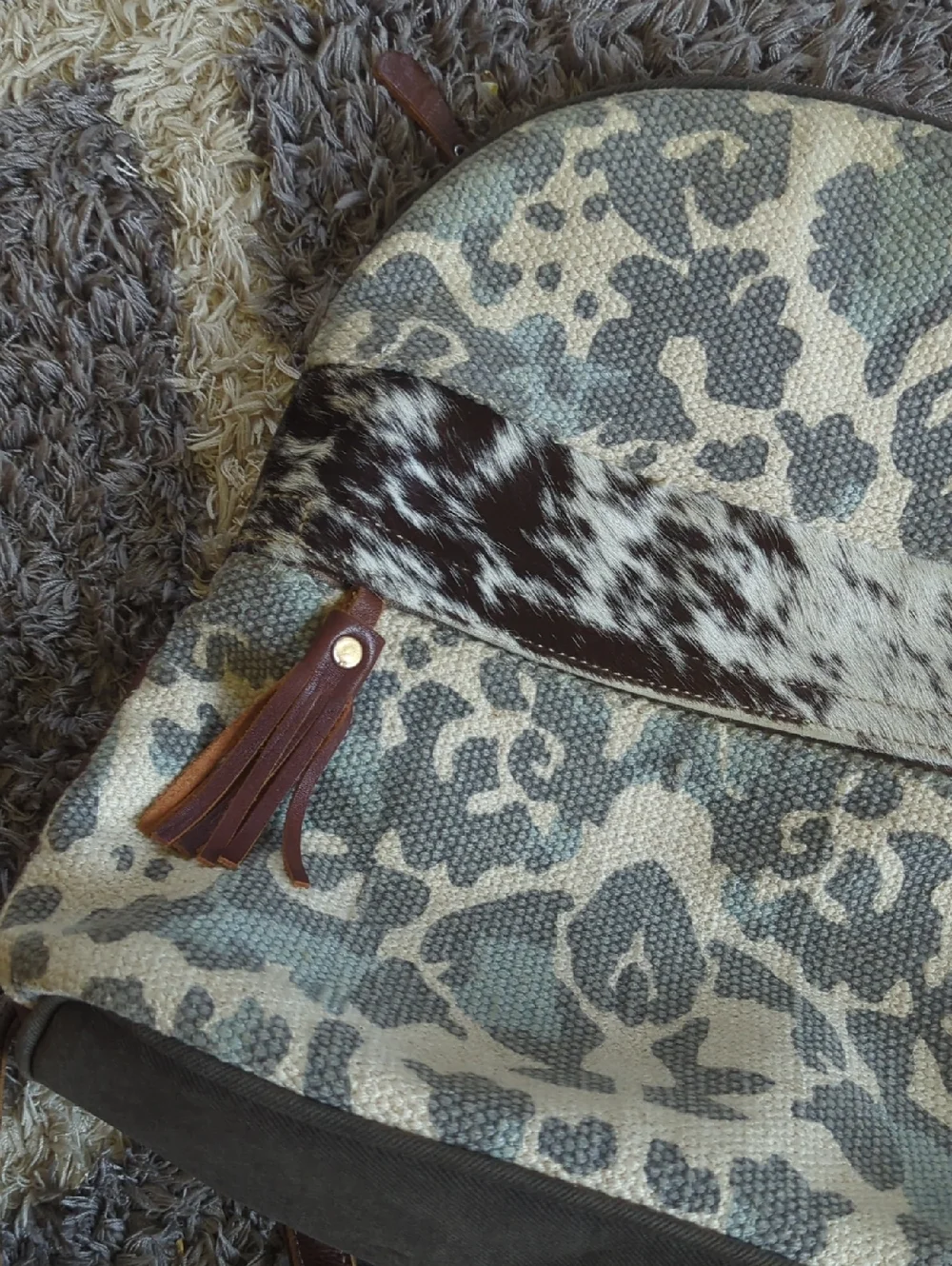 Myra Canvas & Hair On Hide Women’s Backpack Brown/Gray